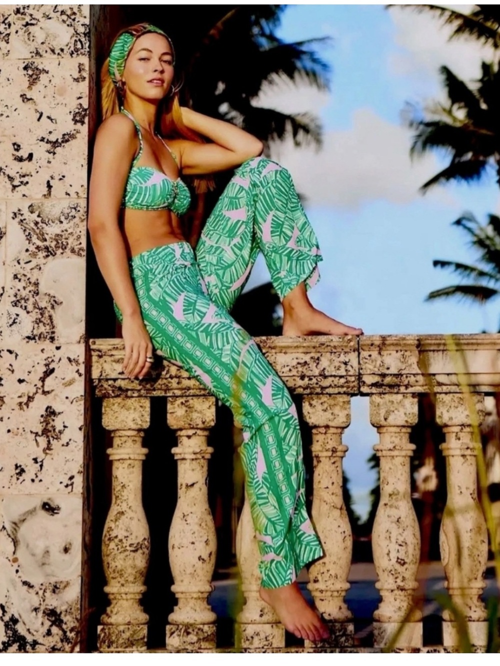 NWT Lilly Pulitzer Bal Harbour Palazzo Pants Lets Go Bananas Tropical Print